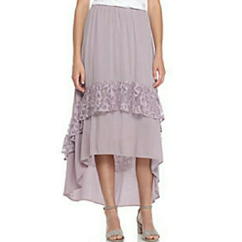 Lilac Love and Fire Tiered Skirt